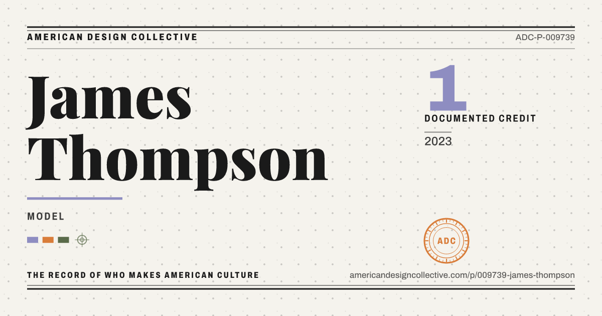 Registry card for James Thompson: the ADC seal, James Thompson, and how much is on record.
