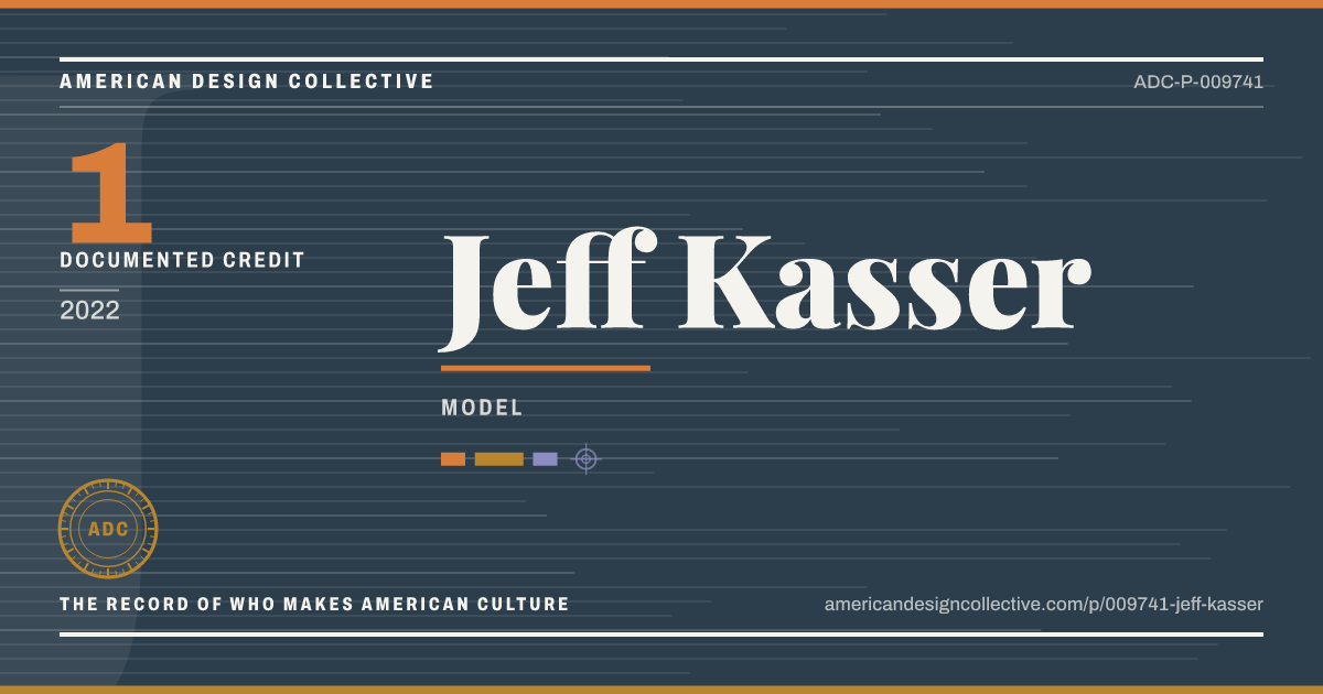 Registry card for Jeff Kasser: the ADC seal, Jeff Kasser, and how much is on record.