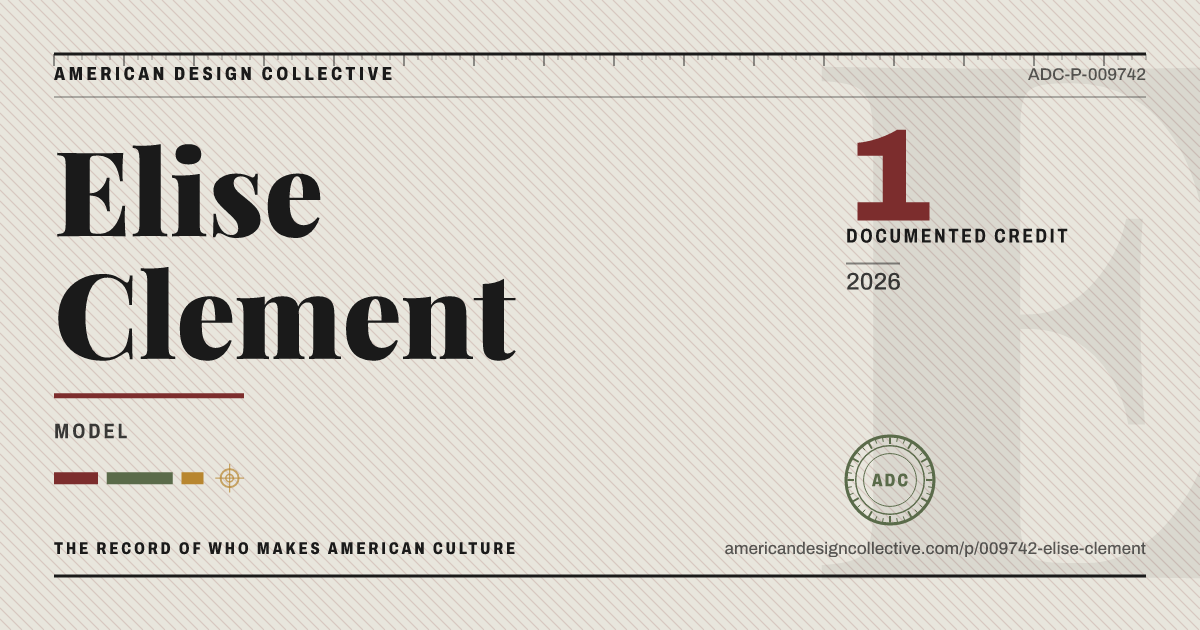 Registry card for Elise Clement: the ADC seal, Elise Clement, and how much is on record.