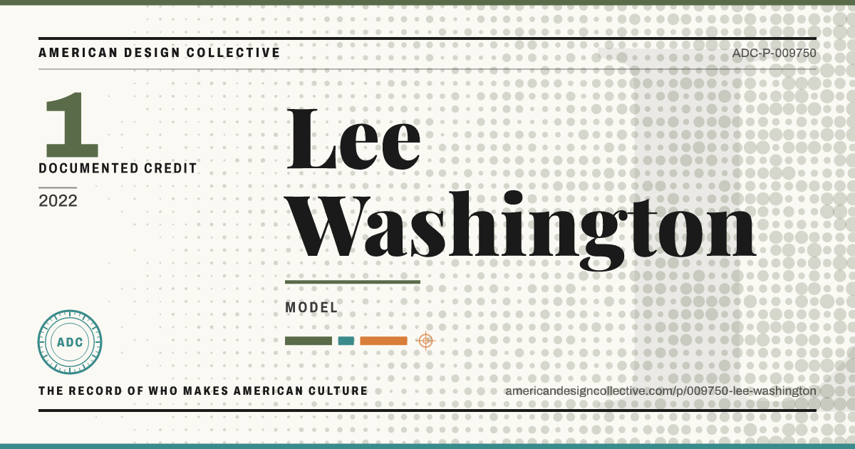 Registry card for Lee Washington: the ADC seal, Lee Washington, and how much is on record.