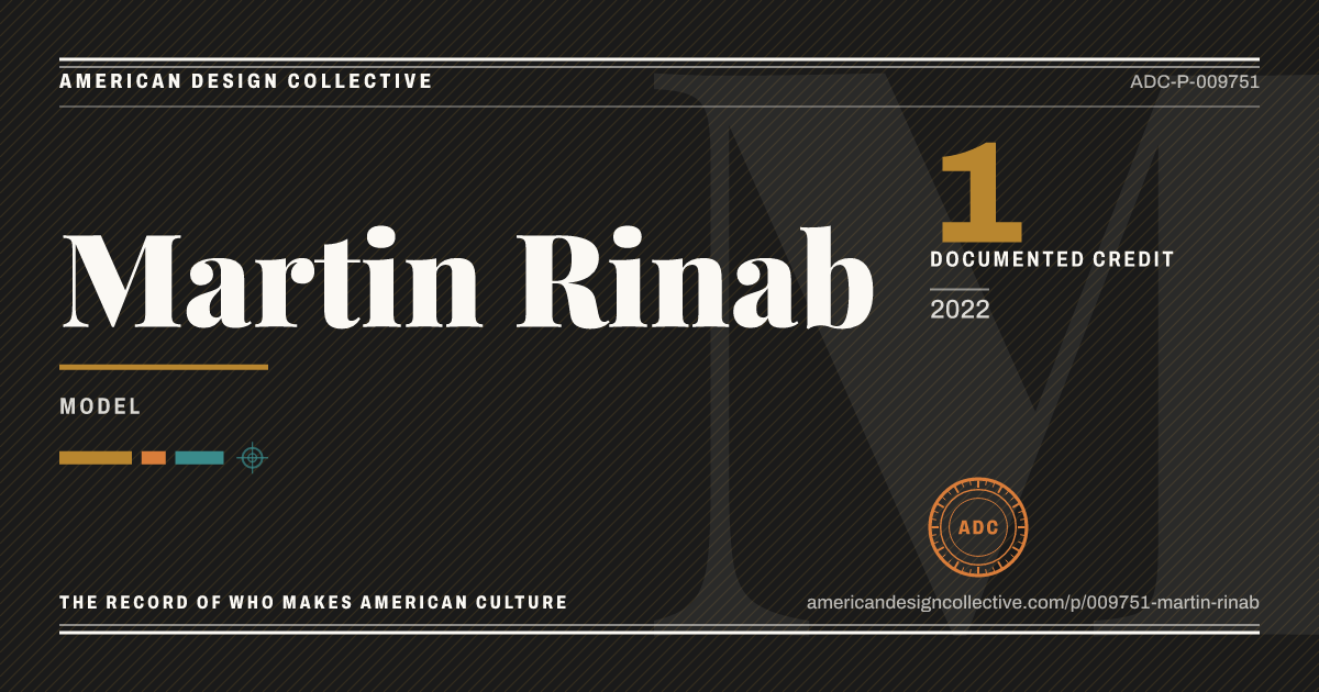 Registry card for Martin Rinab: the ADC seal, Martin Rinab, and how much is on record.