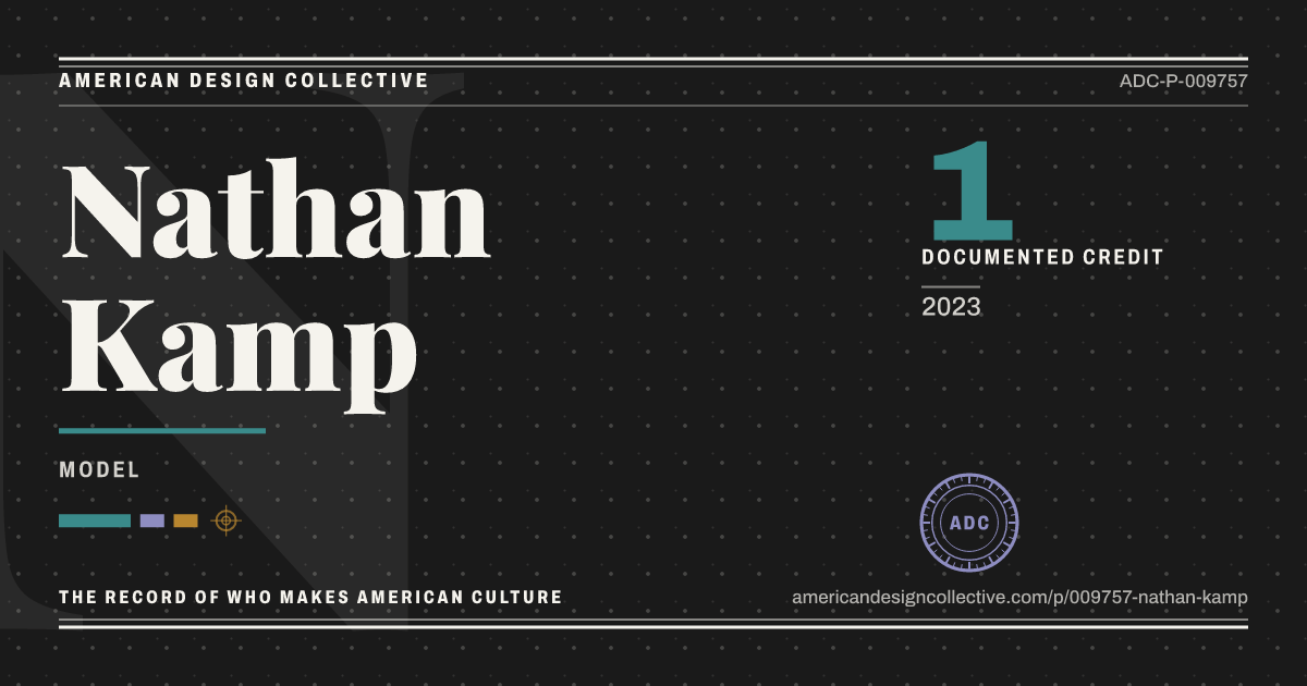 Registry card for Nathan Kamp: the ADC seal, Nathan Kamp, and how much is on record.