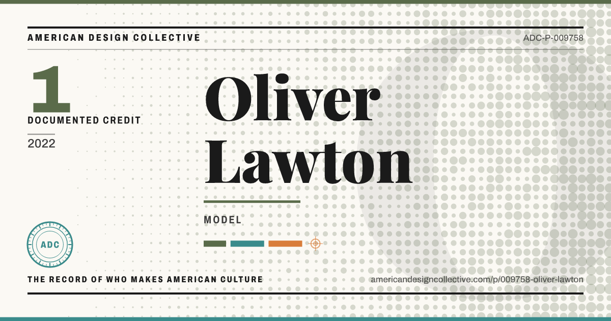 Registry card for Oliver Lawton: the ADC seal, Oliver Lawton, and how much is on record.