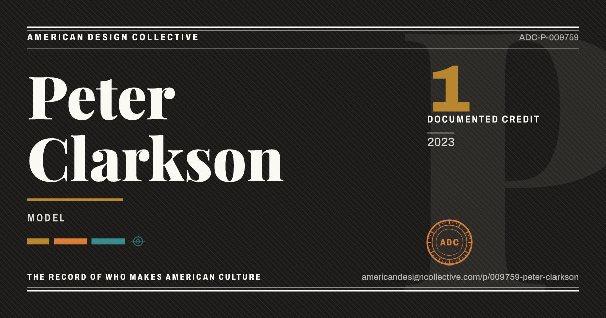 Registry card for Peter Clarkson: the ADC seal, Peter Clarkson, and how much is on record.