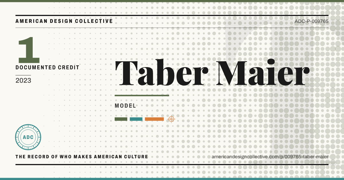 Registry card for Taber Maier: the ADC seal, Taber Maier, and how much is on record.