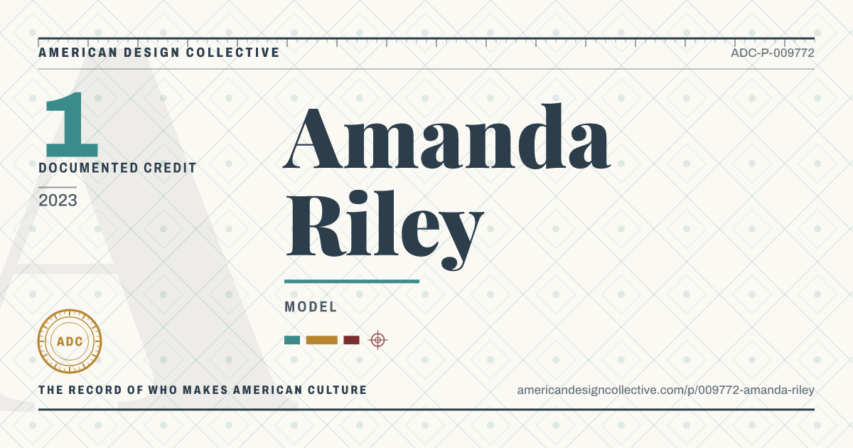 Registry card for Amanda Riley: the ADC seal, Amanda Riley, and how much is on record.
