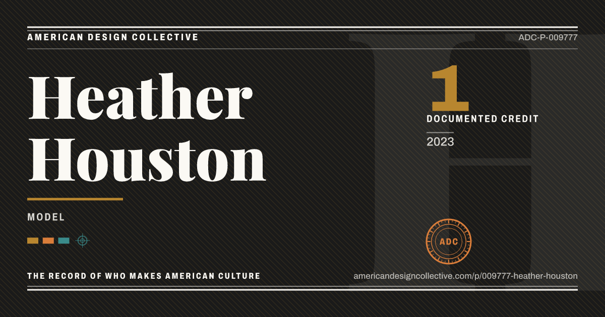 Registry card for Heather Houston: the ADC seal, Heather Houston, and how much is on record.