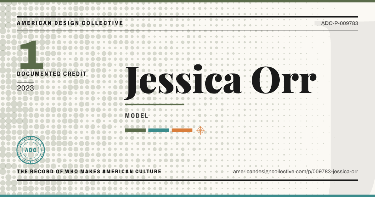 Registry card for Jessica Orr: the ADC seal, Jessica Orr, and how much is on record.