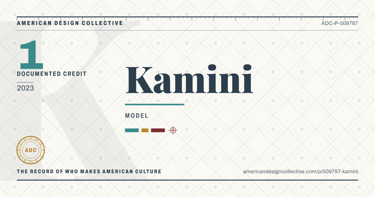Registry card for Kamini: the ADC seal, Kamini, and how much is on record.
