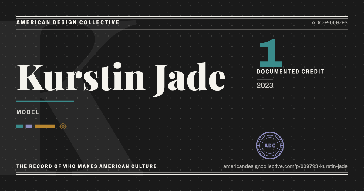 Registry card for Kurstin Jade: the ADC seal, Kurstin Jade, and how much is on record.