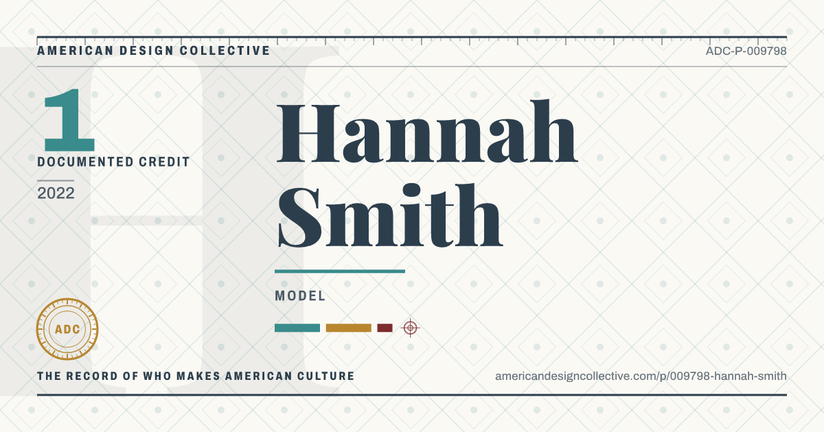 Registry card for Hannah Smith: the ADC seal, Hannah Smith, and how much is on record.