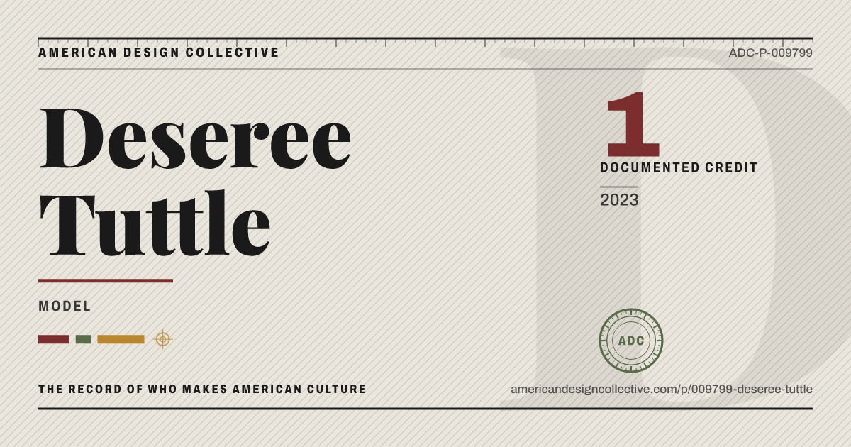 Registry card for Deseree Tuttle: the ADC seal, Deseree Tuttle, and how much is on record.