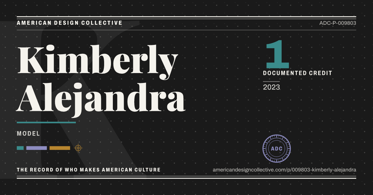 Registry card for Kimberly Alejandra: the ADC seal, Kimberly Alejandra, and how much is on record.