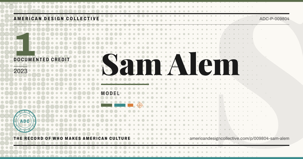 Registry card for Sam Alem: the ADC seal, Sam Alem, and how much is on record.
