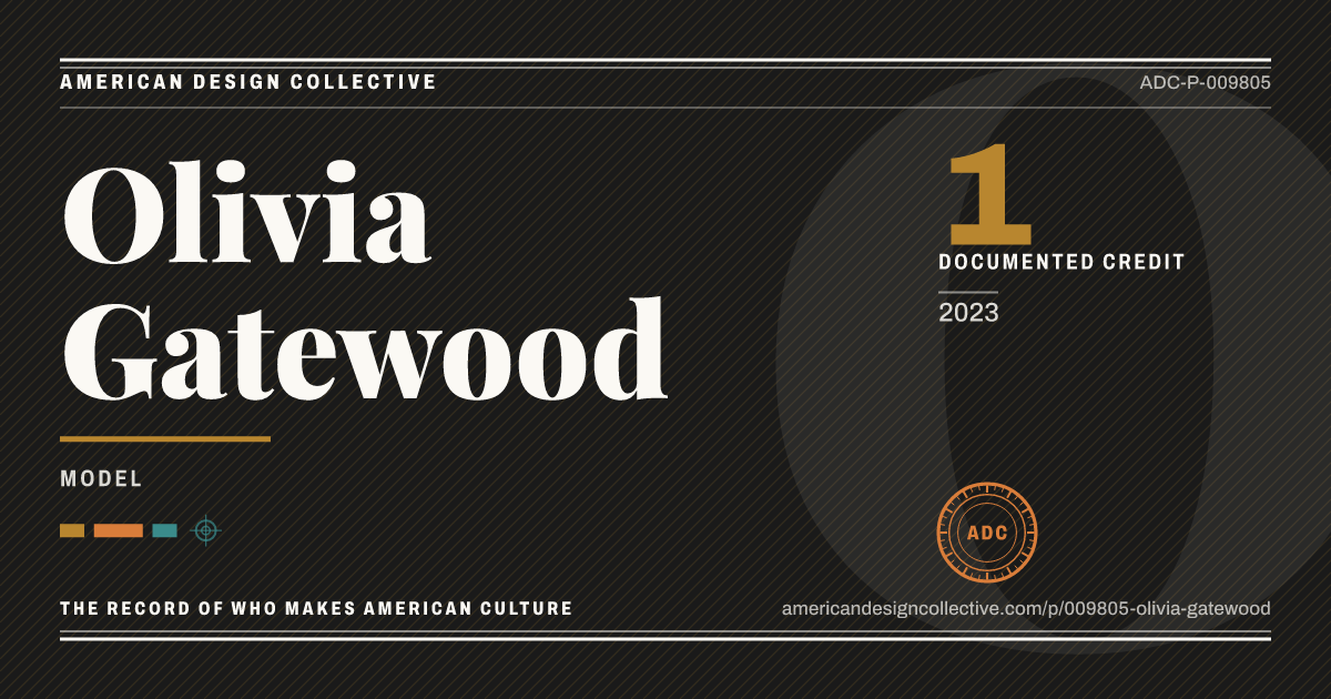 Registry card for Olivia Gatewood: the ADC seal, Olivia Gatewood, and how much is on record.