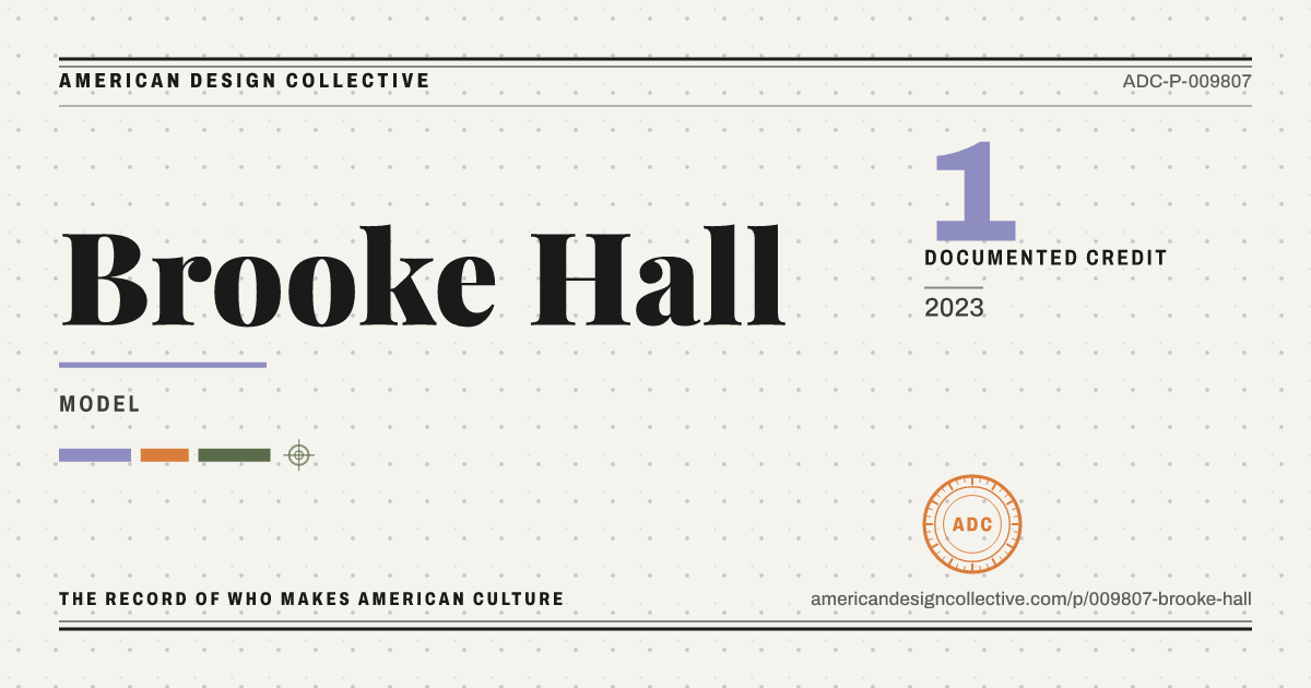 Registry card for Brooke Hall: the ADC seal, Brooke Hall, and how much is on record.