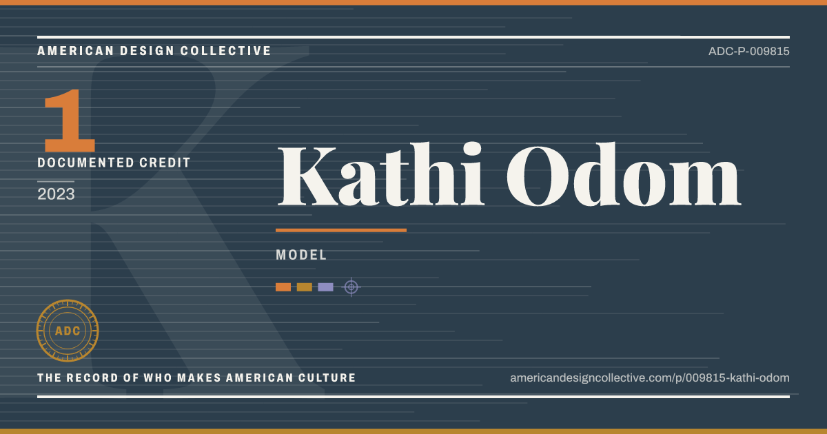 Registry card for Kathi Odom: the ADC seal, Kathi Odom, and how much is on record.