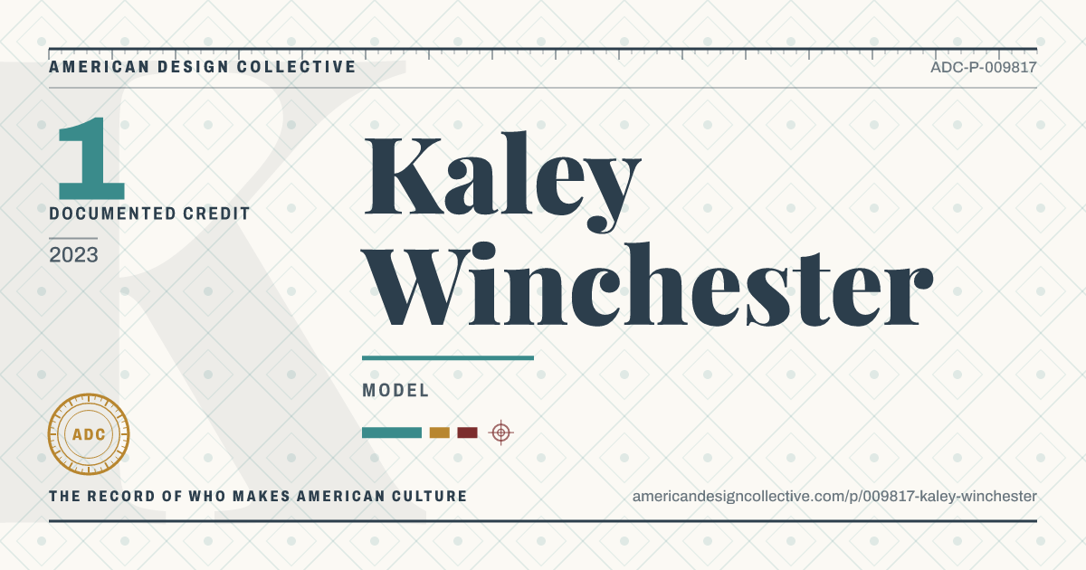 Registry card for Kaley Winchester: the ADC seal, Kaley Winchester, and how much is on record.