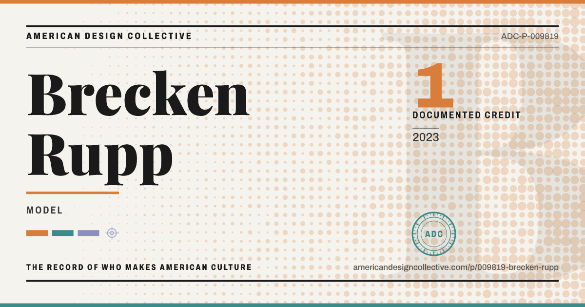 Registry card for Brecken Rupp: the ADC seal, Brecken Rupp, and how much is on record.