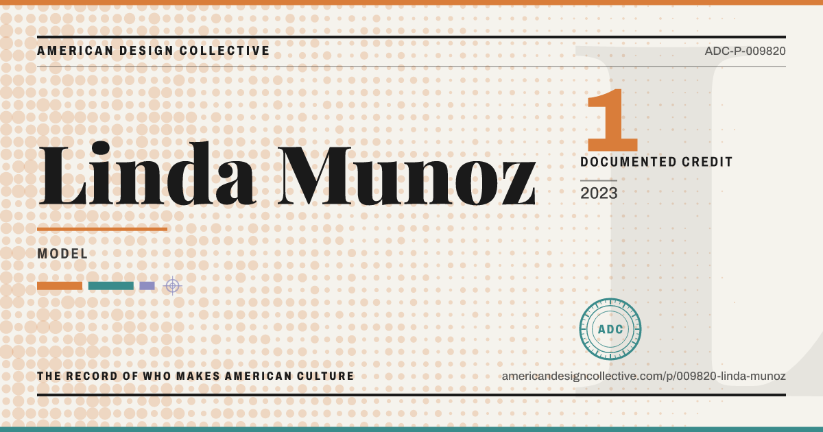 Registry card for Linda Munoz: the ADC seal, Linda Munoz, and how much is on record.