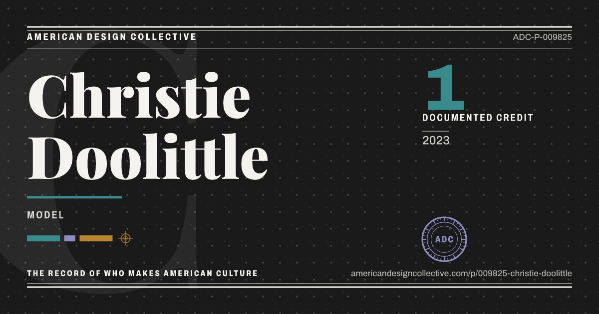 Registry card for Christie Doolittle: the ADC seal, Christie Doolittle, and how much is on record.