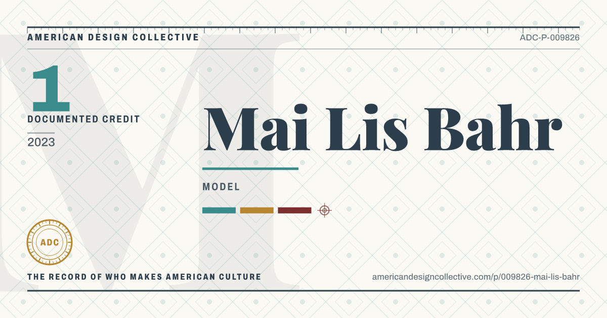 Registry card for Mai Lis Bahr: the ADC seal, Mai Lis Bahr, and how much is on record.