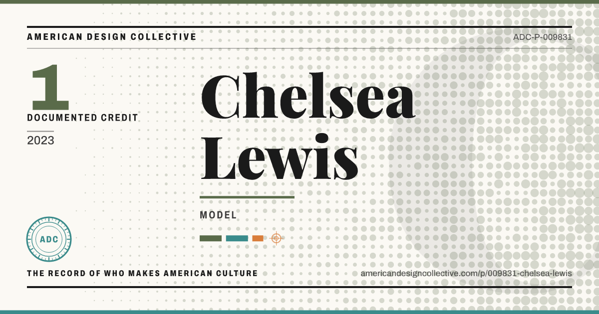 Registry card for Chelsea Lewis: the ADC seal, Chelsea Lewis, and how much is on record.