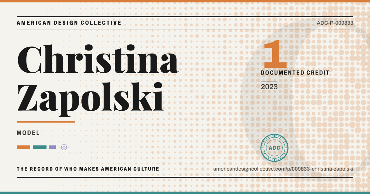Registry card for Christina Zapolski: the ADC seal, Christina Zapolski, and how much is on record.