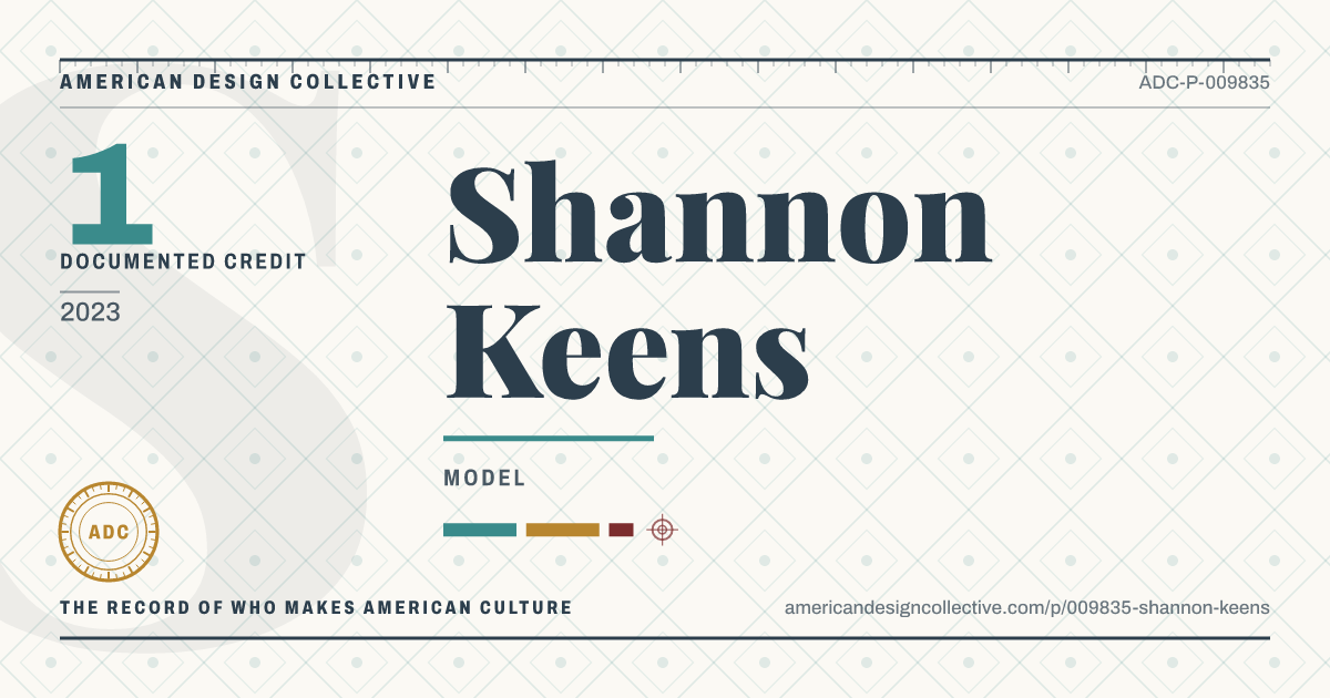 Registry card for Shannon Keens: the ADC seal, Shannon Keens, and how much is on record.