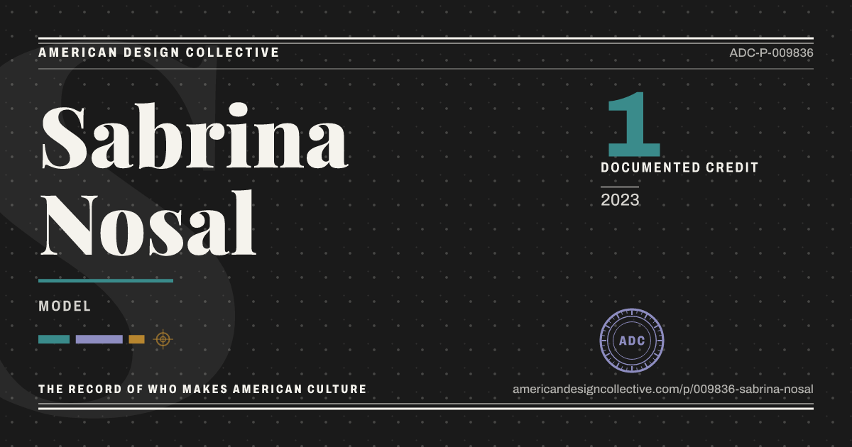 Registry card for Sabrina Nosal: the ADC seal, Sabrina Nosal, and how much is on record.