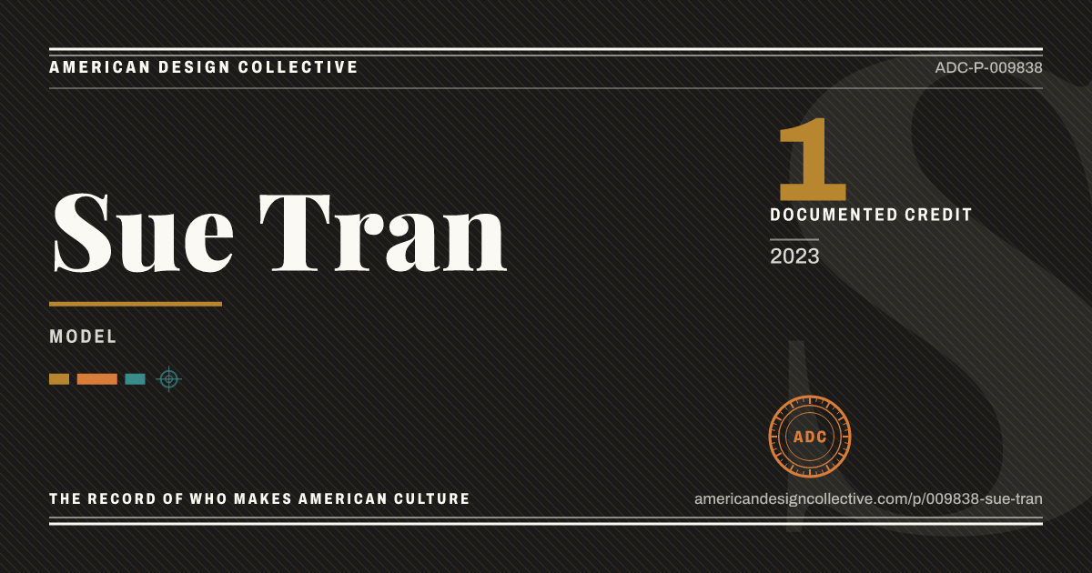 Registry card for Sue Tran: the ADC seal, Sue Tran, and how much is on record.