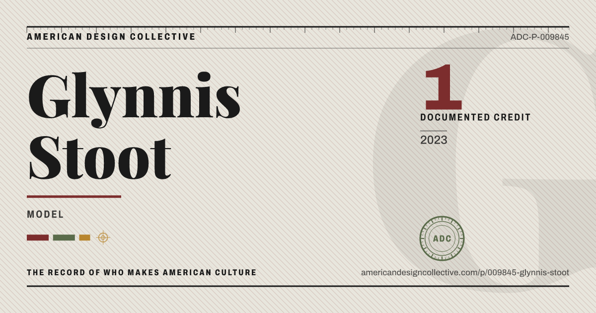 Registry card for Glynnis Stoot: the ADC seal, Glynnis Stoot, and how much is on record.