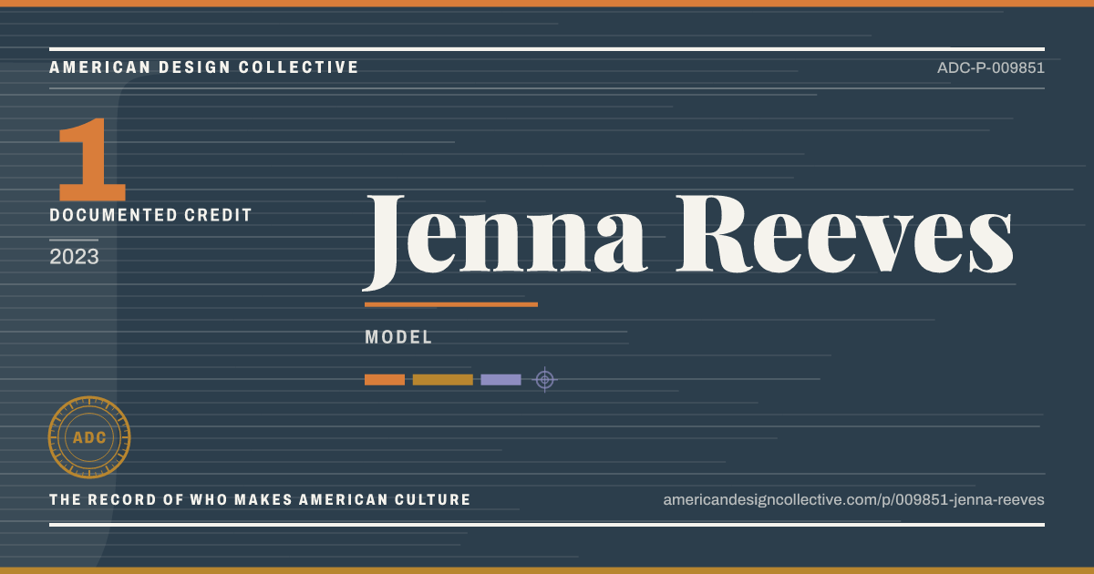 Registry card for Jenna Reeves: the ADC seal, Jenna Reeves, and how much is on record.
