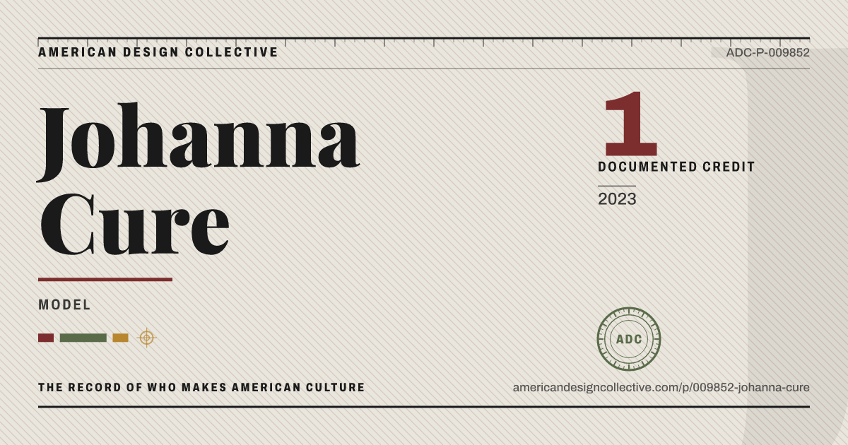 Registry card for Johanna Cure: the ADC seal, Johanna Cure, and how much is on record.