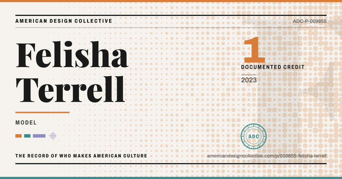 Registry card for Felisha Terrell: the ADC seal, Felisha Terrell, and how much is on record.