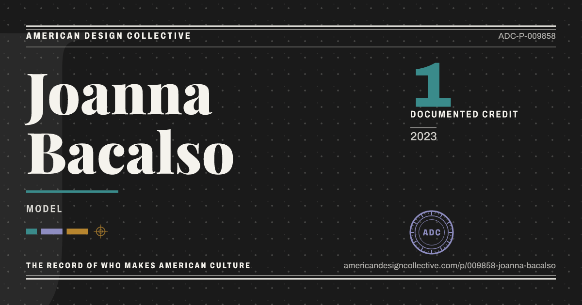 Registry card for Joanna Bacalso: the ADC seal, Joanna Bacalso, and how much is on record.