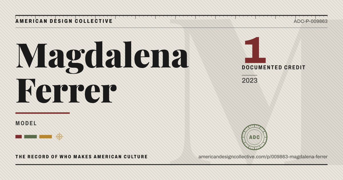 Registry card for Magdalena Ferrer: the ADC seal, Magdalena Ferrer, and how much is on record.