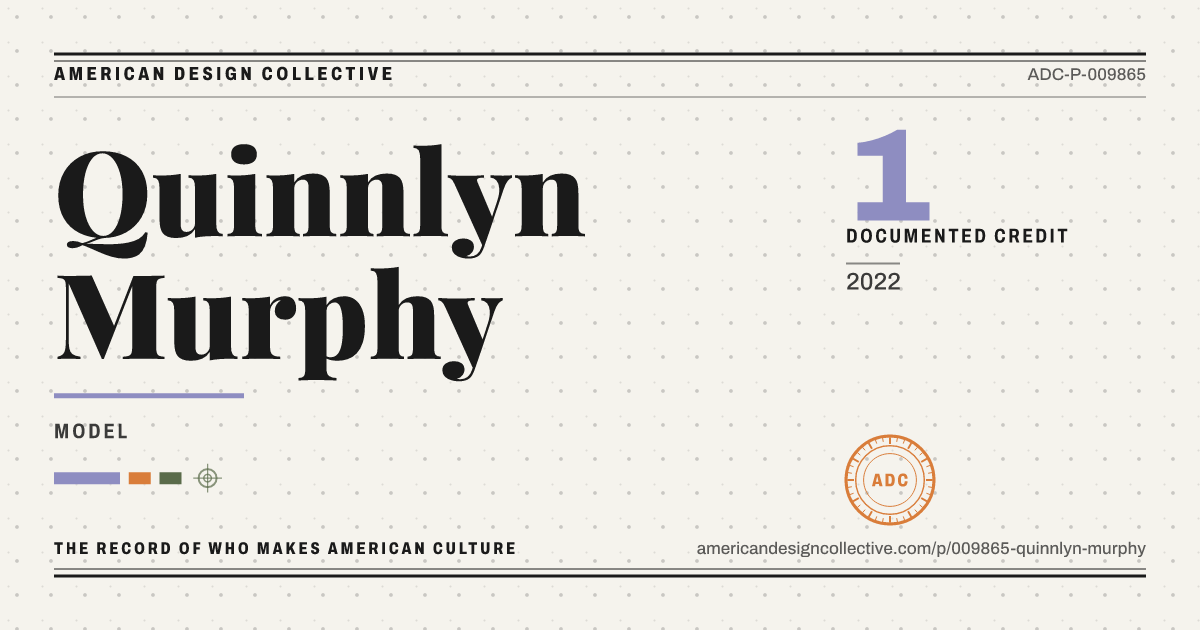 Registry card for Quinnlyn Murphy: the ADC seal, Quinnlyn Murphy, and how much is on record.