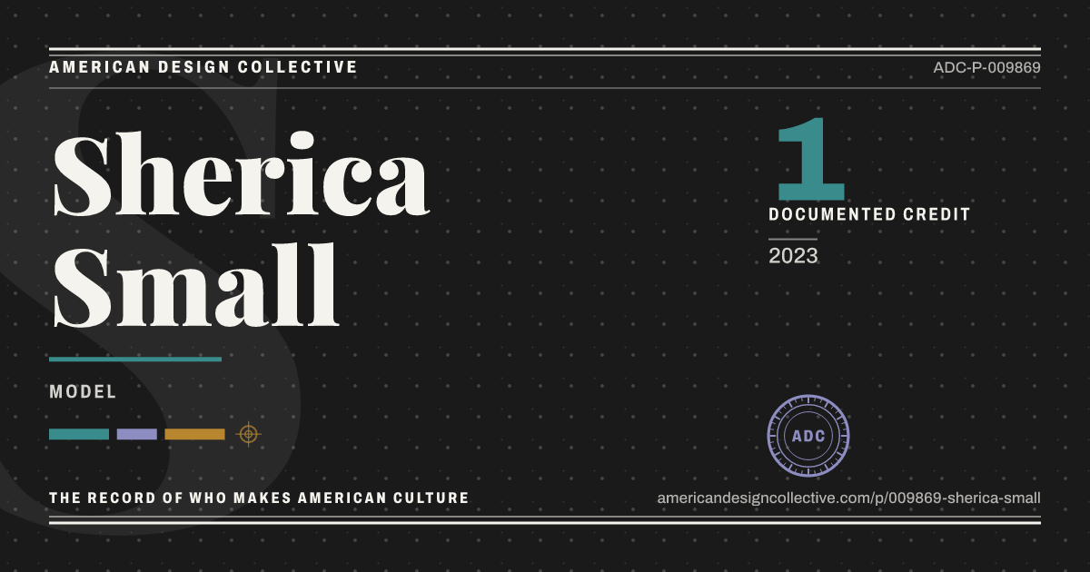 Registry card for Sherica Small: the ADC seal, Sherica Small, and how much is on record.