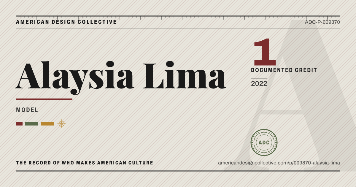 Registry card for Alaysia Lima: the ADC seal, Alaysia Lima, and how much is on record.