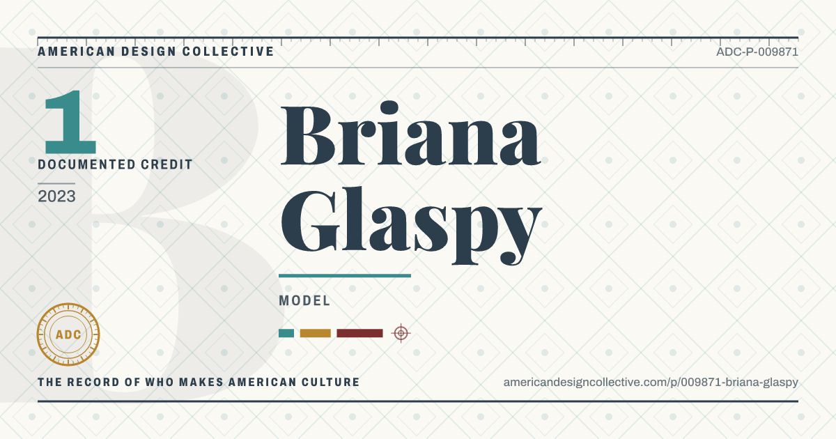 Registry card for Briana Glaspy: the ADC seal, Briana Glaspy, and how much is on record.
