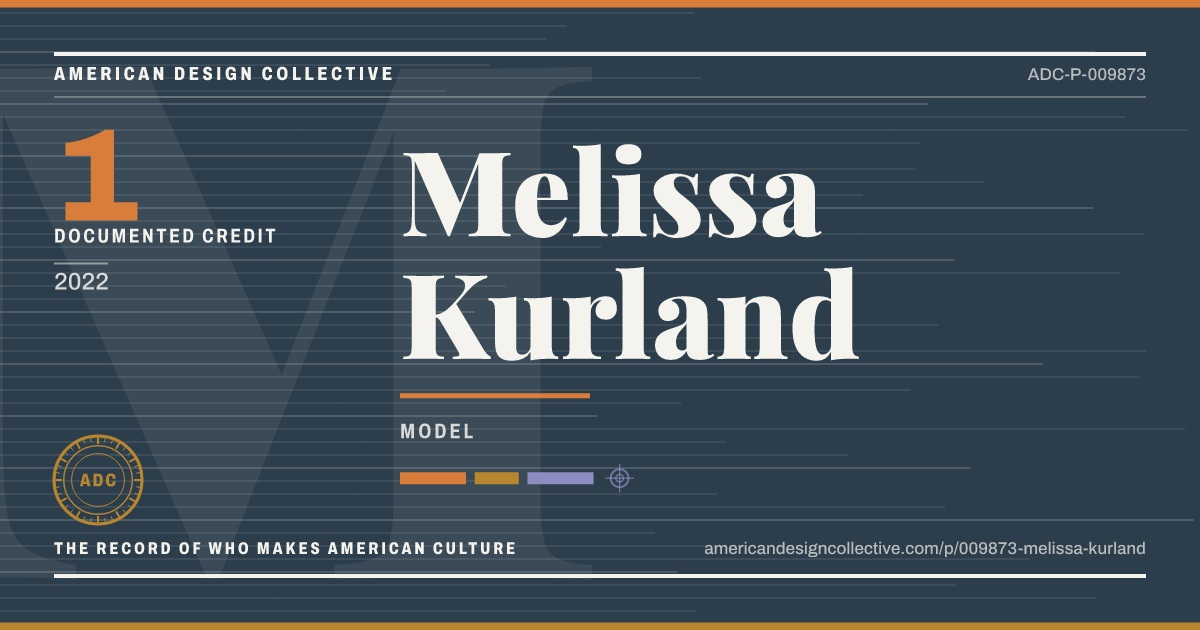 Registry card for Melissa Kurland: the ADC seal, Melissa Kurland, and how much is on record.
