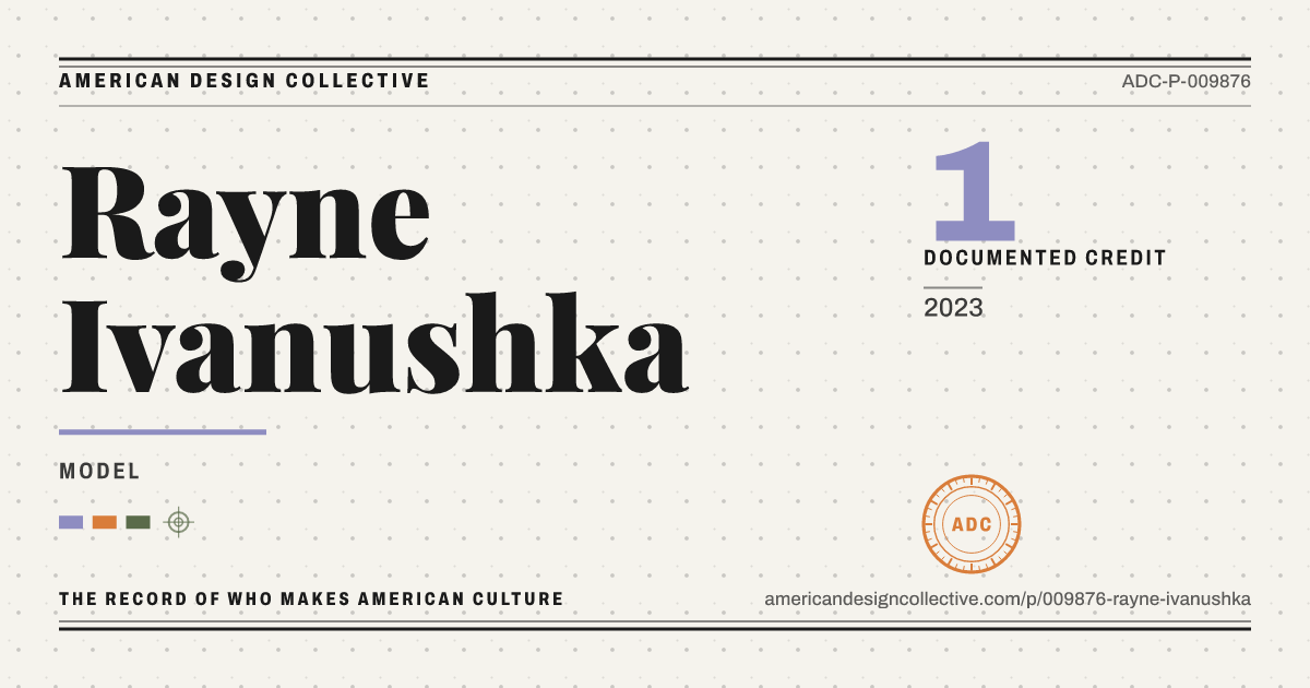Registry card for Rayne Ivanushka: the ADC seal, Rayne Ivanushka, and how much is on record.
