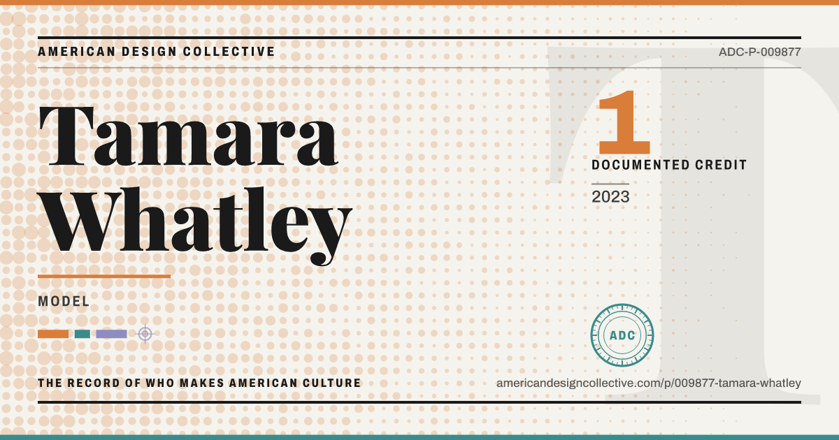 Registry card for Tamara Whatley: the ADC seal, Tamara Whatley, and how much is on record.