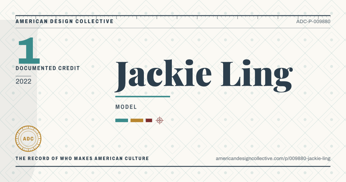 Registry card for Jackie Ling: the ADC seal, Jackie Ling, and how much is on record.