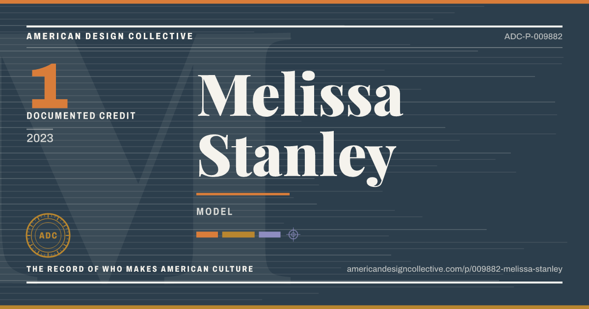 Registry card for Melissa Stanley: the ADC seal, Melissa Stanley, and how much is on record.