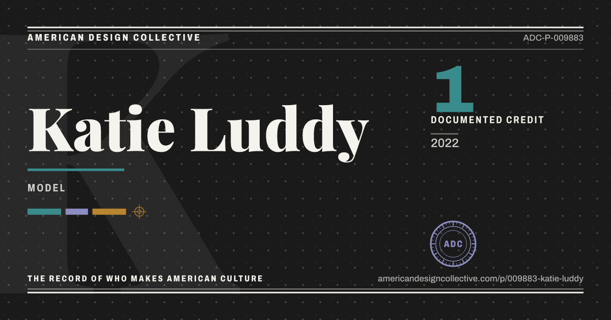 Registry card for Katie Luddy: the ADC seal, Katie Luddy, and how much is on record.