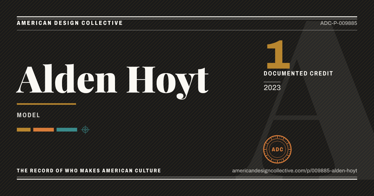 Registry card for Alden Hoyt: the ADC seal, Alden Hoyt, and how much is on record.