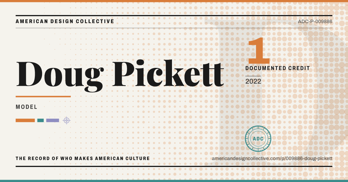 Registry card for Doug Pickett: the ADC seal, Doug Pickett, and how much is on record.