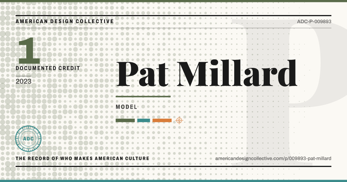 Registry card for Pat Millard: the ADC seal, Pat Millard, and how much is on record.